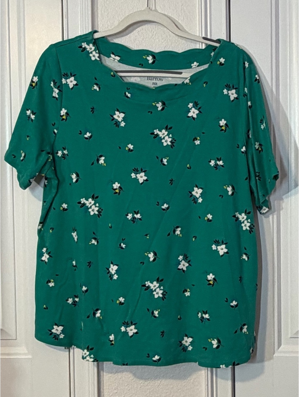 croft & barrow Teal Green Floral Short-Sleeve Blouse